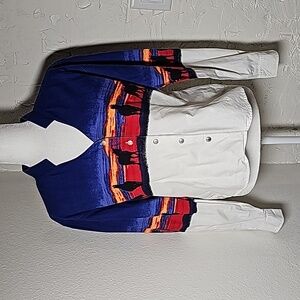 VTG Wrangler Blouse Top Shirt Button Down Longsleeve Horse Sunset Western L